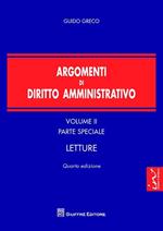 Argomenti di diritto amministrativo. Vol. 2: Parte speciale. Letture.