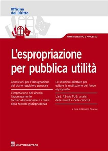 L' espropriazione per pubblica utilità - copertina