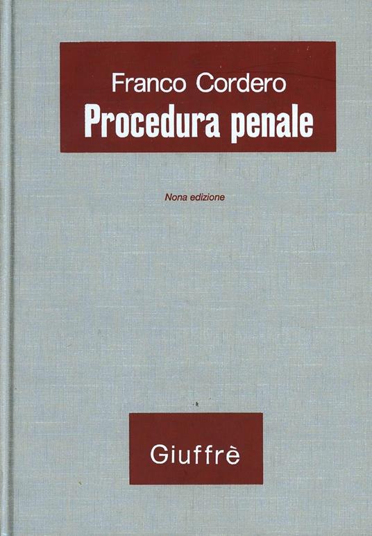 Procedura penale - Franco Cordero - copertina