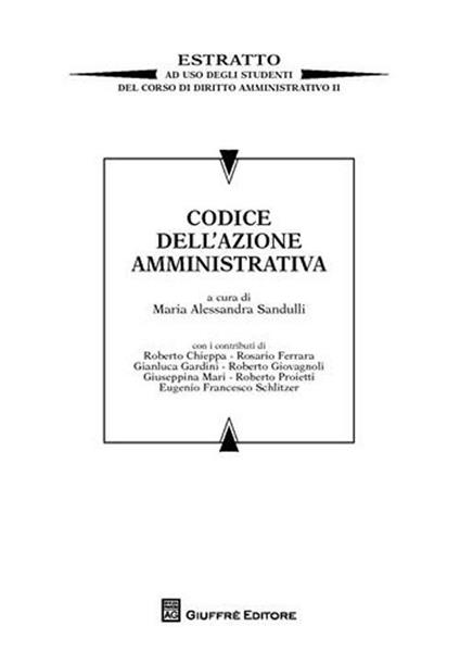 Codice dell'azione amministrativa - copertina