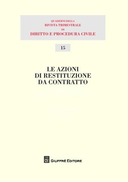 Le azioni di restituzione da contratto - copertina