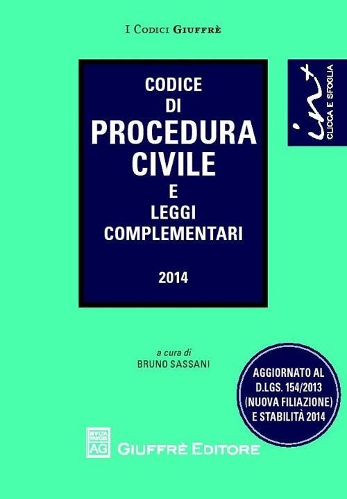 Codice di procedura civile e leggi complementari - copertina