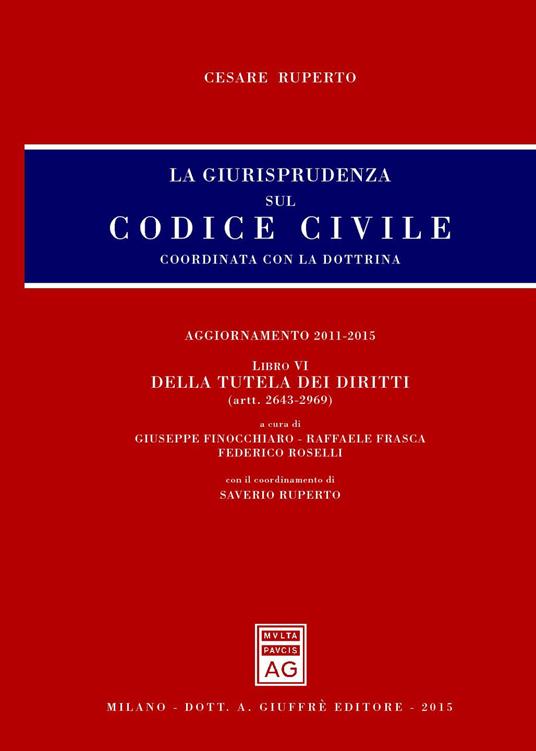 La giurisprudenza sul Codice civile. Coordinata con la dottrina. Vol. 6: Della tutela dei diritti (artt. 2643-2969). - Cesare Ruperto - copertina