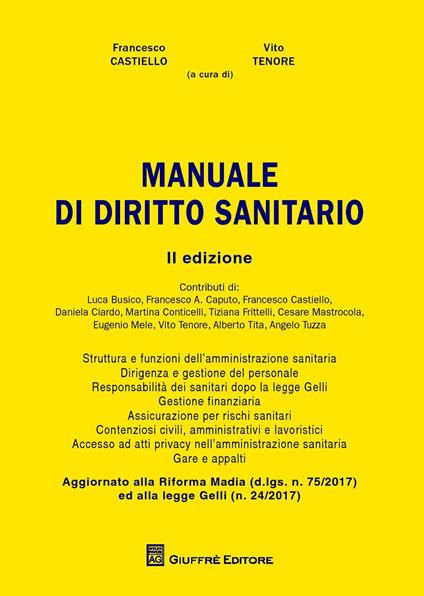 Manuale di diritto sanitario - copertina