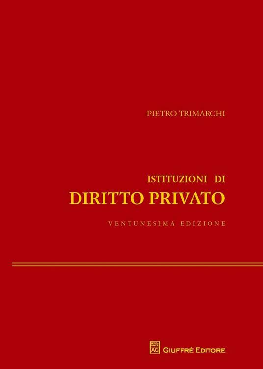 Istituzioni di diritto privato - Pietro Trimarchi - copertina