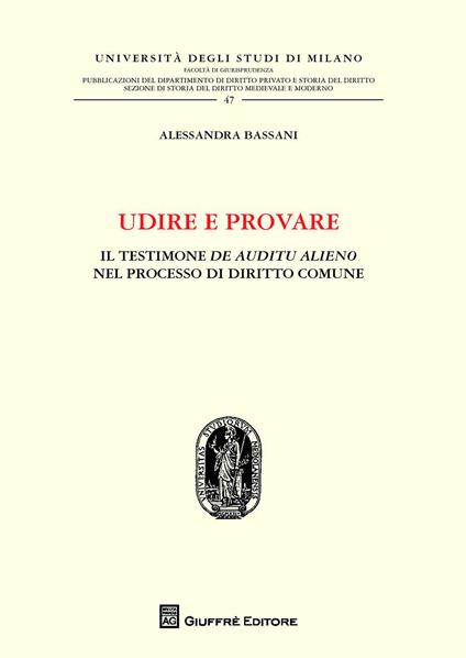 Udire e provare - Alessandra Bassani - copertina