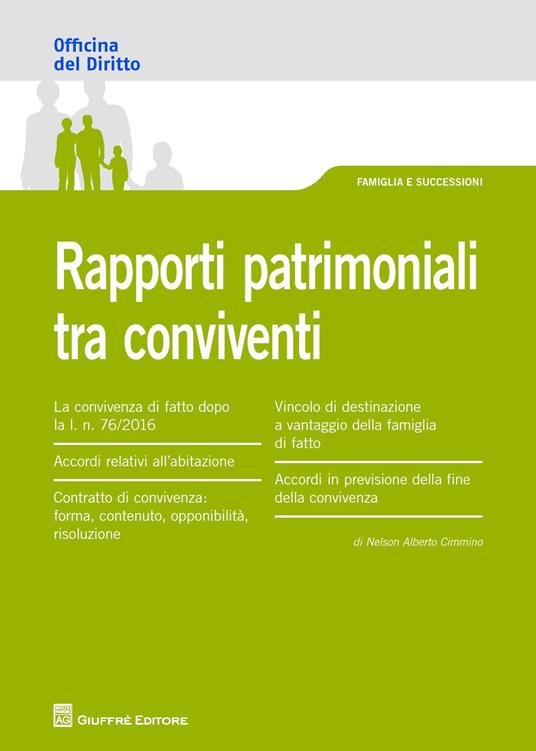 Rapporti patrimoniali tra conviventi - Alberto Cimmino Nelson - copertina