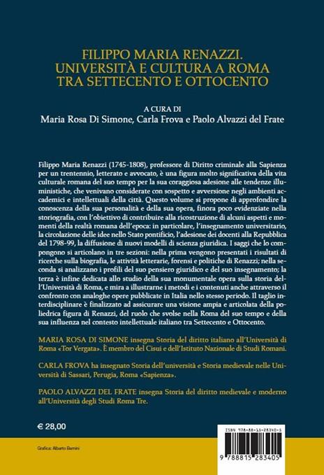 Filippo Maria Renazzi. Università e cultura a Roma tra Settecento e Ottocento - 2