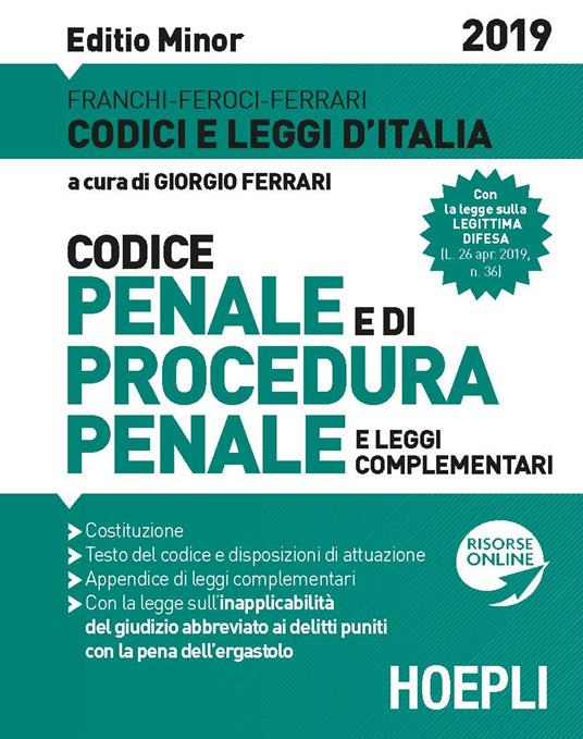 Codice di procedura penale e leggi complementari. Ediz. minore - copertina