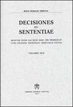 Rotae Romanae decisiones seu sententiae. Decisiones seu sententiae. Selectae inter eas quae anno 2000 prodierunt cura eiusdem Apostolici tribunalis editae. Vol. 92