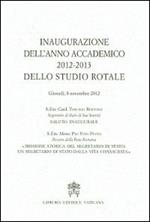 Inaugurazione dell'anno accademico 2012-2013 dello Studio Rotale