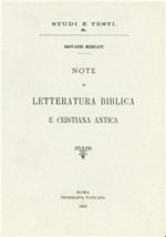 Note di letteratura biblica e cristiana antica