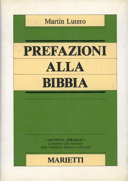 Prefazioni alla Bibbia - Martin Lutero - copertina