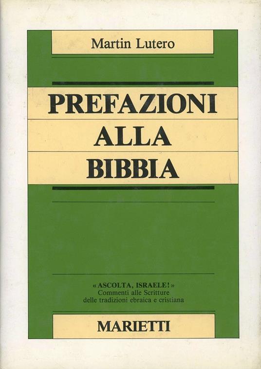 Prefazioni alla Bibbia - Martin Lutero - copertina