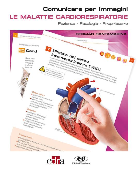 Le malattie cardiorespiratorie. Paziente-Patologia-Proprietario. Comunicare per immagini - Germán Santamarina - copertina