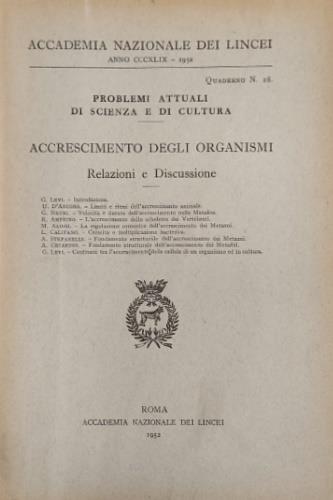 Accrescimento degli organismi - copertina