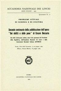 Secondo centenario della pubblicazione dell'opera «Dei delitti e delle pene» di Cesare Beccaria - copertina