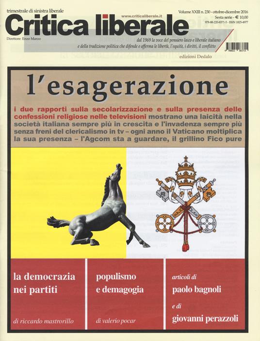 Critica liberale (2016). Vol. 230 - copertina