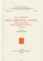 La legge delle montagne albanesi nelle relazioni della Missione Volante (1880-1932)