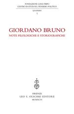 Giordano Bruno. Note filologiche e storiografiche. Atti della 1ª Giornata Luigi Firpo (3 marzo 1991)