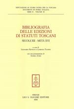 Bibliografia delle edizioni di statuti toscani. Secoli XII-metà XVI