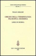 Origini della terminologia filosofica moderna. Linee di ricerca