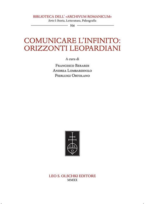 Comunicare l'infinito: orizzonti leopardiani - copertina