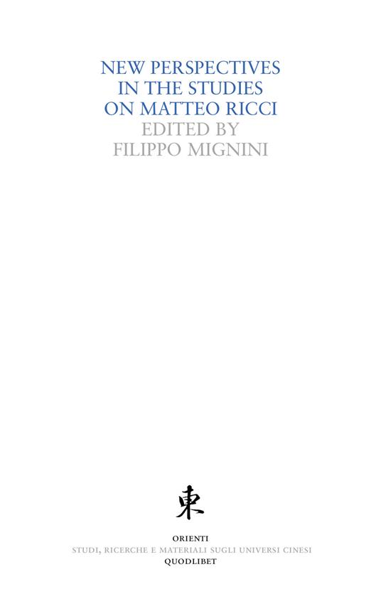 New perspectives in the studies on Matteo Ricci - copertina