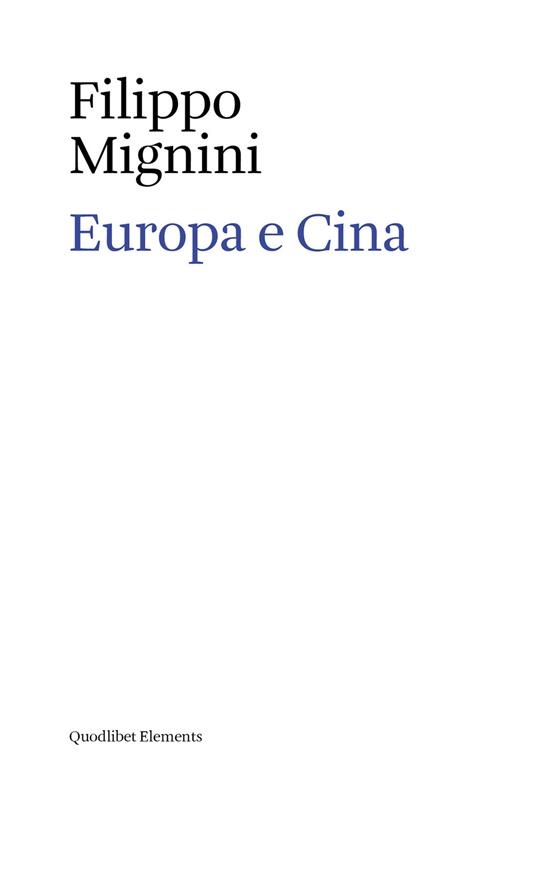 Europa e Cina - Filippo Mignini - copertina