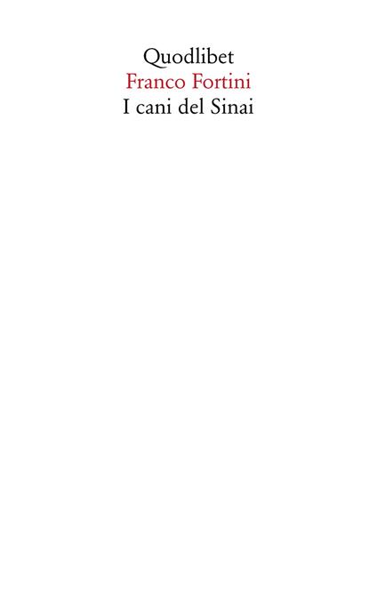 I cani del Sinai - Franco Fortini - copertina