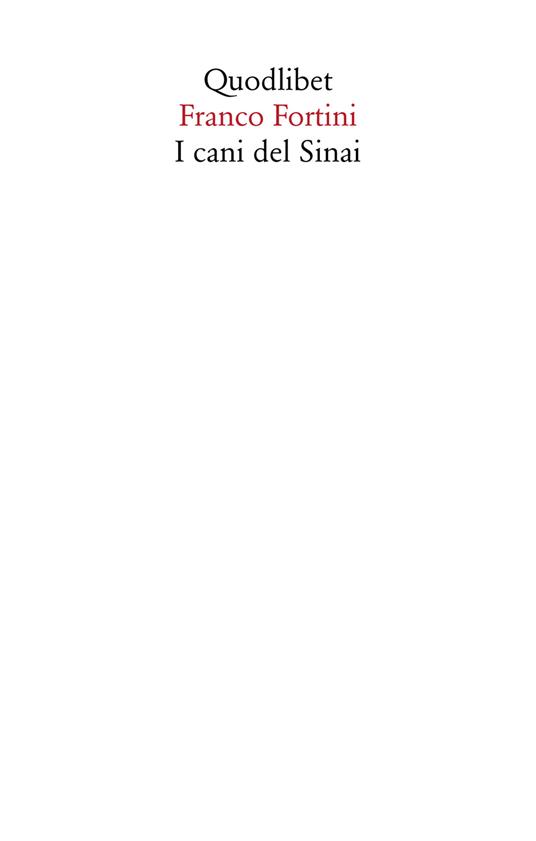 I cani del Sinai - Franco Fortini - copertina