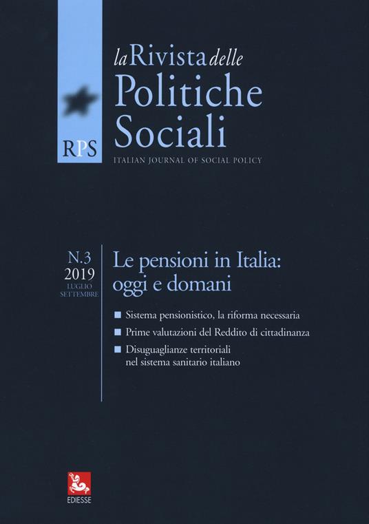 La rivista delle politiche sociali (2019). Vol. 3: Le pensioni in Italia: oggi e domani - copertina