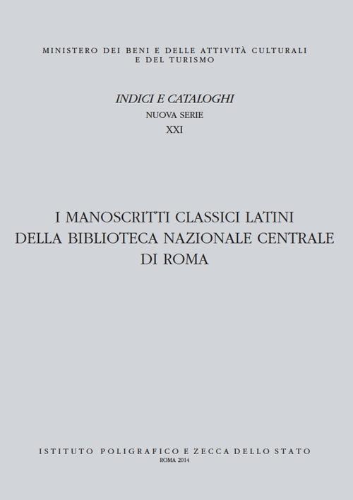 Catalogo dei manoscritti classici latini della Biblioteca Nazionale Centrale di Roma - copertina