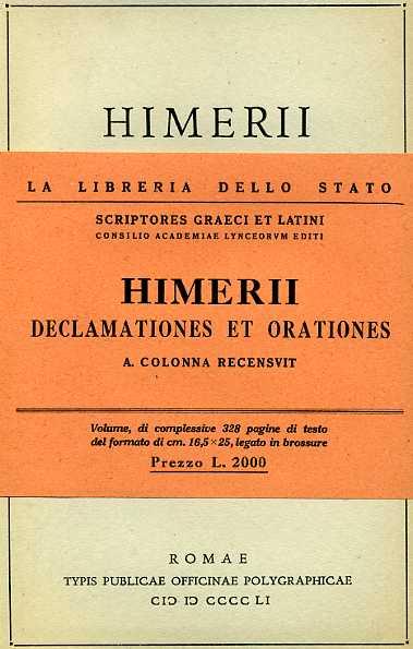 Himerii declamationes et orationes - Imerio - copertina