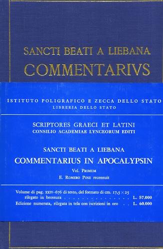 Commentarius in Apocalypsin. Vol. 1 - Beato di Liebana - copertina