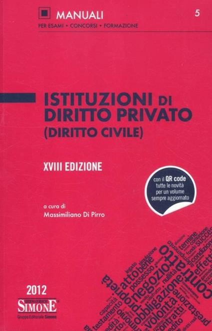 Istituzioni di diritto privato (diritto civile) - copertina