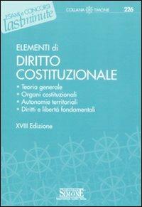 Elementi di diritto costituzionale - copertina