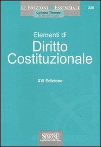 Elementi di diritto costituzionale - copertina