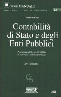 Contabilità di Stato e degli enti pubblici - Gianni De Luca - copertina