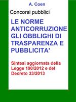 Le norme anticorruzione, gli obblighi di trasparenza e pubblicità - Sintesi per concorsi pubblici