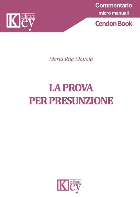 La prova per presunzione - Maria Rita Mottola - copertina