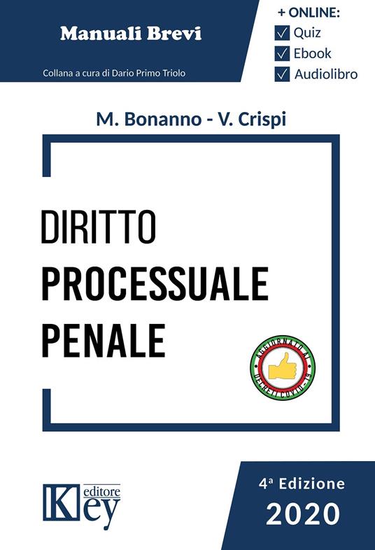 Diritto processuale penale - Manuela Bonanno,Valeria Crispi - copertina