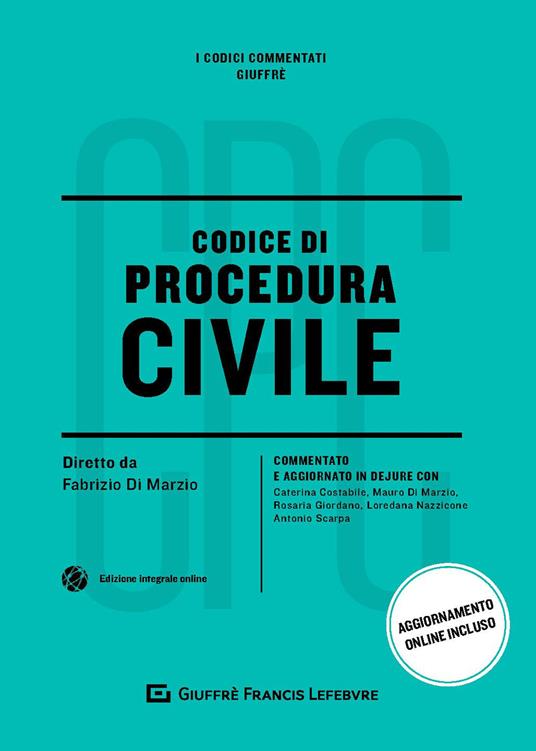 Codice di procedura civile. Commentato e aggiornato in dejure - copertina