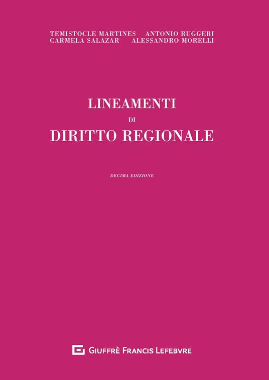 Lineamenti di diritto regionale - Temistocle Martines,Alessandro Morelli,Antonio Ruggeri - copertina