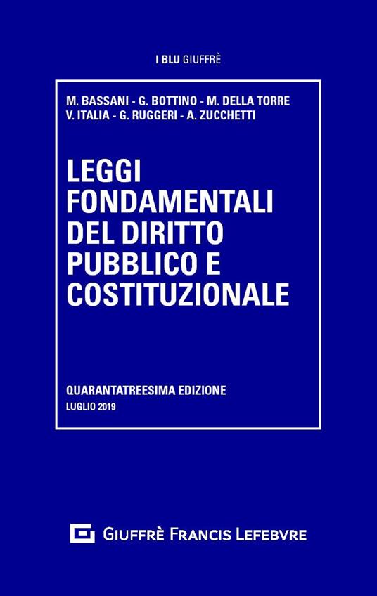 Leggi fondamentali del diritto pubblico e costituzionale - copertina