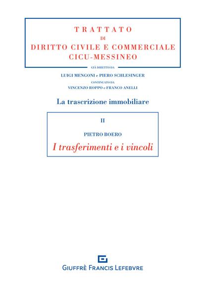 La trascrizione immobiliare. I trasferimenti e i vincoli - Pietro Boero - copertina