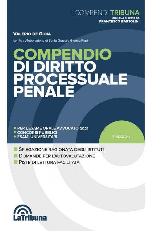 Compendio di diritto processuale penale - Valerio De Gioia - copertina