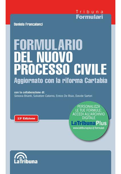 Formulario del nuovo processo civile - Daniela Francalanci - copertina