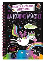 Unicorni magici. Gratta e colora adesivi. Ediz. a colori. Con Matita in legno per grattare