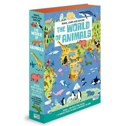 The world of animals. Travel, learn and explore. Ediz. a colori. Con puzzle - Matteo Gaule,Irena Trevisan,Ester Tomè - copertina